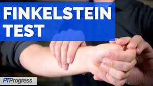 Classical descriptions of the finkelstein's test are when the examiner grasps the thumb and ulnar deviates the hand sharply. Finkelstein Test Ptprogress