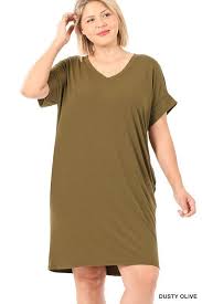 V neck t shirt dress plus size. Women S Plus Size V Neck Rolled Short Sleeve T Shirt Dress Pin Ups
