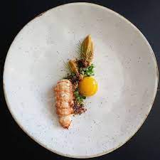 Kamil Tulpatowicz On Instagram Swipe Another Langoustine Spicy Curry Pumpkin Yolk Confit Cucumber In Fine Dining Recipes Food Presentation Food Plating
