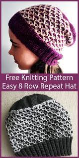 Free Hat Knitting Pattern For Easy 8 Row Repeat Frankie Hat Slip Stitch Knitting Knitting Patterns Free Hats Knitting