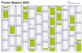 Kalender 2021 zum ausdrucken kostenlos bayern : Ferien Bayern 2021 Ferienkalender Zum Ausdrucken