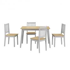 5 piece dining set, solid wood frame