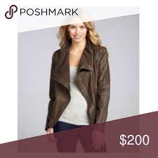 Nwt Elie Tahari Andreas Drape Front Leather Jacket Elie Tahari Jacket Leather Jacket Lamb Leather Jacket