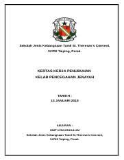 Kelab pencegahan jenayah sekolah menengah kebangsaan king george kelima, jalan za'aba, 70100 seremban, negeri sembilan. Kertas Kerja Sekolah Jenis Kebangsaan Tamil St Theresas U2019s Convent 34700 Taiping Perak Kertas Kerja Penubuhan Kelab Pencegahan Jenayah Tarikh 13 Course Hero