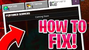Its not my network problem or i am not banned from hive as this was confirmed by a person who works in the hive. How To Fix The Featured Servers Coming Soon Glitch Minecraft Pe Win10 Xbox Ps4 Switch Youtube