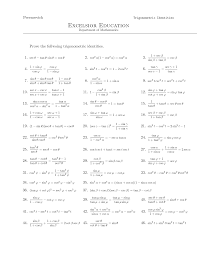 Printable worksheets and online practice tests on trigonometry and its applications for class 10. Trigonometry Identity Problems Trigonometry Worksheets Trigonometry Mathematics Worksheets