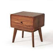 Love the option to put both decoration on top and books or other items in the open compartment. Modrest Marshall Mid Century Modern Walnut Nightstand