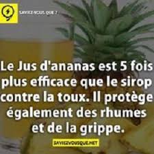 Svq Le Jus D Ananas Contre La Toux Saviez Vous Que Aliments Bons Pour La Sante Sante