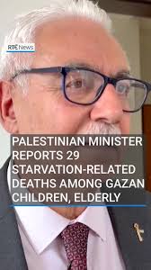 The Palestinian health minister has said that 29 children and elderly  people have died from starvation-related deaths in Gaza in recent days.,  Israel has blocked the entry of medical, food and fuel ...