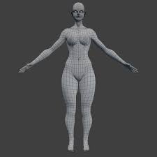 Woman Character Base Mesh Rigged 3d Model Model Character Modeling 3d Model