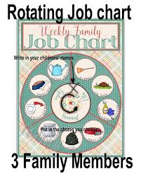 Rotating Family Job Chart For 3 Children Chore Chart Revolving Job Chart Digital Print Frame Without The Gla Family Chore Charts Job Chart Chore Chart Kids
