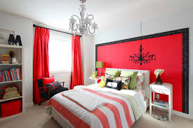 Vibrant Red Girls Rooms Theme In White Walls Light Gray And Pretty French Bedroom Decor Bedroom Red Teenage Girl Bedrooms