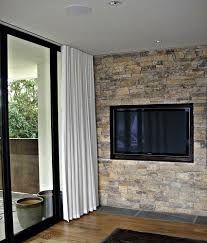 Once you've measured the distance, add 1 or 2 inches to your curtain length if you want the panels to touch the. Draperies Ceiling Curtain Track Ceiling Curtains Ceiling Mounted Curtains