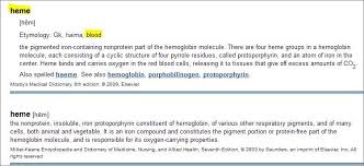 Heme Medical Dictionary Definition Thefreedictionary Com Medical Dictionary Medical Terms Dictionary Definitions