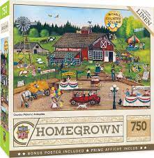 This masterpieces 18 x 24 750pc linen puzzle set at the local farmer's market. Masterpieces Homegrown Country Pickens 750 Piece Jigsaw Puzzle For Sale Online Ebay
