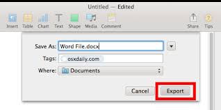How To Save Pages Files As Word Document Format From Mac