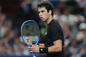 Jaume Munar celebrates his victory over Ben Shelton in Basel