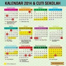 Jahreskalender für das jahr 2014 auch zum ausdrucken und einbinden in die eigene seite. Kalender 2014 Dan Cuti Sekolah