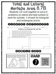 Total And Lateral Surface Area 8 7b Surface Secondary Math Middle School Math