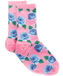 Hot Sox Women S Rose Print Socks Handbags Accessories Macy S Socks Women Pink Socks Hot Sox