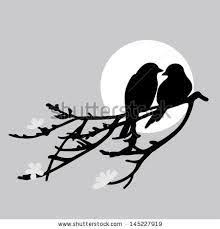 Silhouette Birds On A Branch Tattoo Image Result For Image 2 Birds Perched On Nest 2 Birds On Branches Bird Silhouette Silhouette Art Bird On Branch
