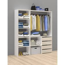 Optez pour les aménagements de placard ! Amenagement De Placard Carla Blanc Chene Dressing Dressing Amenagement De Placard Rangement Dressing Decoration Interieur
