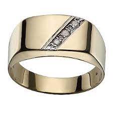 9ct Gold 0 10ct Diamond Signet Ring H Samuel Mens Wedding Rings Rings For Men Engagement Rings For Men
