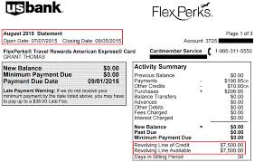 Bank flexperks® select+ american express® card card today. Us Bank Flexperks Amex August Statement 7500 Credit Line Travel With Grant