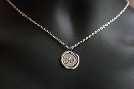 Initial Necklace For Men Sterling Silver Chain Personalized Etsy In 2021 Monogram Jewelry Wax Seal Necklace Initial Necklace
