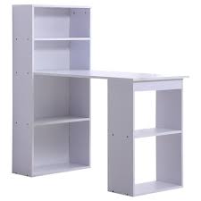 Bureau Informatique 120l X 55l X 120h Cm Bibliotheque Adjacente Multi Rangements Blanc Bureau Bureau Et Entree Meuble Gifi