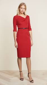 Black Halo 3 4 Sleeve Jackie O Dress In 2020 Black Halo Sheath Dress Dresses Black Halo Dress