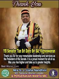 President of malaysian indian congress @mic_malaysia | former president of the malaysian senate, @myparlimen. Wanita Mic On Twitter Thank You Yb Senator Tan Sri Dato Sri Sa Vigneswaran