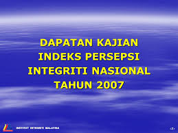 Kebanyakkan aduan tersebut melibatkan penjawat awam yang berhadapan dengan orang ramai. Pembentangan Laporan Kajian Indeks Persepsi Integriti Nasional Ppt Download