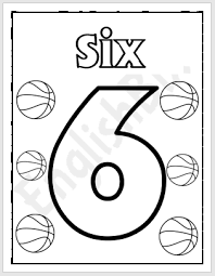 Number 6 with a funny face. Number 6 Coloring Page For Kids Englishbix