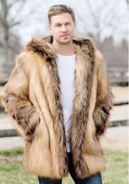 Red Fox Hooded Coat Men S 2019 Dsff Faux Fur Hooded Coat Faux Fur Coat Men Hooded Faux