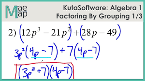 Kutasoftware Algebra 1 Factoring By Grouping Part 1 Youtube