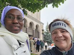 Sister Joana and Sister Lisa took part in the Corpus Christi Eucharistic  Procession with the Parishes of East Duluth.