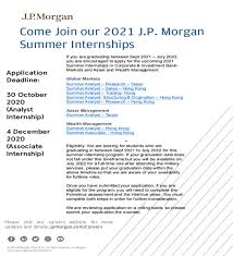 They are required to manage client's post job. Investment Management Summer Internship 2021