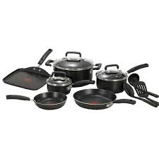Find out on tefal.com why tefal is worldwide the leading brand for kitchen and home appliances. T Fal Signature Total 12 Piece Aluminum Nonstick Cookware Set In Black C530sc74 The Home Depot