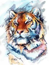 Pin By Ari Tapia On Tigers 2019 Animal Art Watercolor Paintings Of Animals Tiger Painting