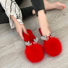 Girls bunny slippers white knit rabbit house shoes animal scuffs. Slippers Women Furry Women Slippers Home White Fox Hair House Slippers Cute Plush Fur Winter Female Slippers Lady Indoor Slipper Buy At The Price Of 7 36 In Aliexpress Com Imall Com