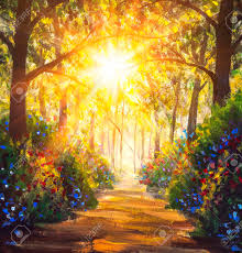 See more ideas about artwork, art, illustration art. Sunny Forest Wood Trees Original Oil Painting Road In Sun Summer Stock Photo Picture And Royalty Free Image Image 143560054
