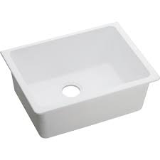 Elkay quartz classic white quartz 33 in. Elkay Elgu2522wh0 White Quartz Classic 24 5 8 Undermount Single Basin Quartz Composite Kitchen Sink Faucetdirect Com