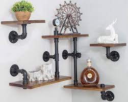 Made from pine wood, this durable ladder shelf features a metal x on the back of the unit for an extra design splash. Industrial Rustic Modern Wood Ladder Pipe Wall Mounted Floating Shelves Set Of 3 Bookshelf Diy Storage Shelving Hung Bracket Bookcase Set Of 3 Ladder Shelves Buy Online At Best Price In Uae Amazon Ae