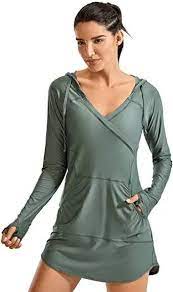 Crz Yoga Women S Upf 50 Quick Dry Swimsuit Cover Ups Long Sleeve Shirts Lightweight Workout Hoodies Swimsuit Cover Ups Workout Hoodie Swimsuit Cover