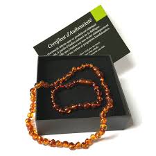 Collier d'ambre avec fermoir aux normes et un n?ud entre chaque, de 28 33cm. Promo Collier Ambre Bebe Et Bracelet A Partir De 7 90 Euros Port Offert
