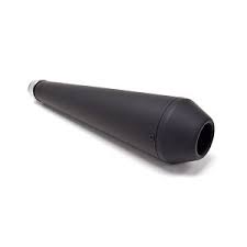 Emgo Dunstall Replica Black Shorty Reverse Cone Muffler Cafe Racer Parts Cafe Racer Muffler