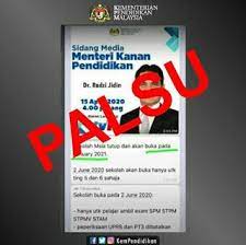Berita Tarikh Pembukaan Sekolah Yang Tular Di Whatsapp Adalah Palsu Sekolah Berita Pendidikan