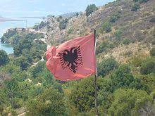 Combination of two abstract states flags. Flagge Albaniens Wikipedia