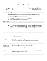 Resume For Production Engineer